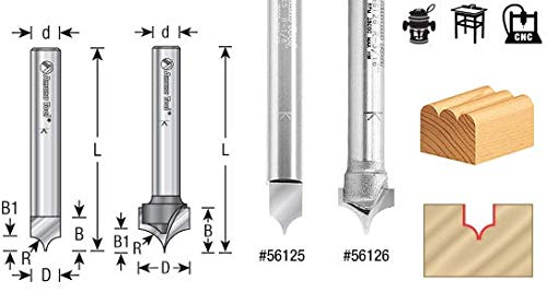 Amana Tool 56144 Carbide Tipped Point Cutting Roundover Router Bit Rounding 1/2 R x 1 D x 3/4 CH x 1/4 Shank x 2 Inch Long - Image 2